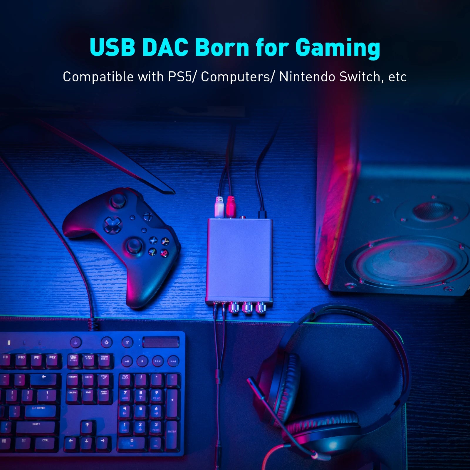 Fosi Audio K5 PRO USB Gaming DAC & Headphone Amp