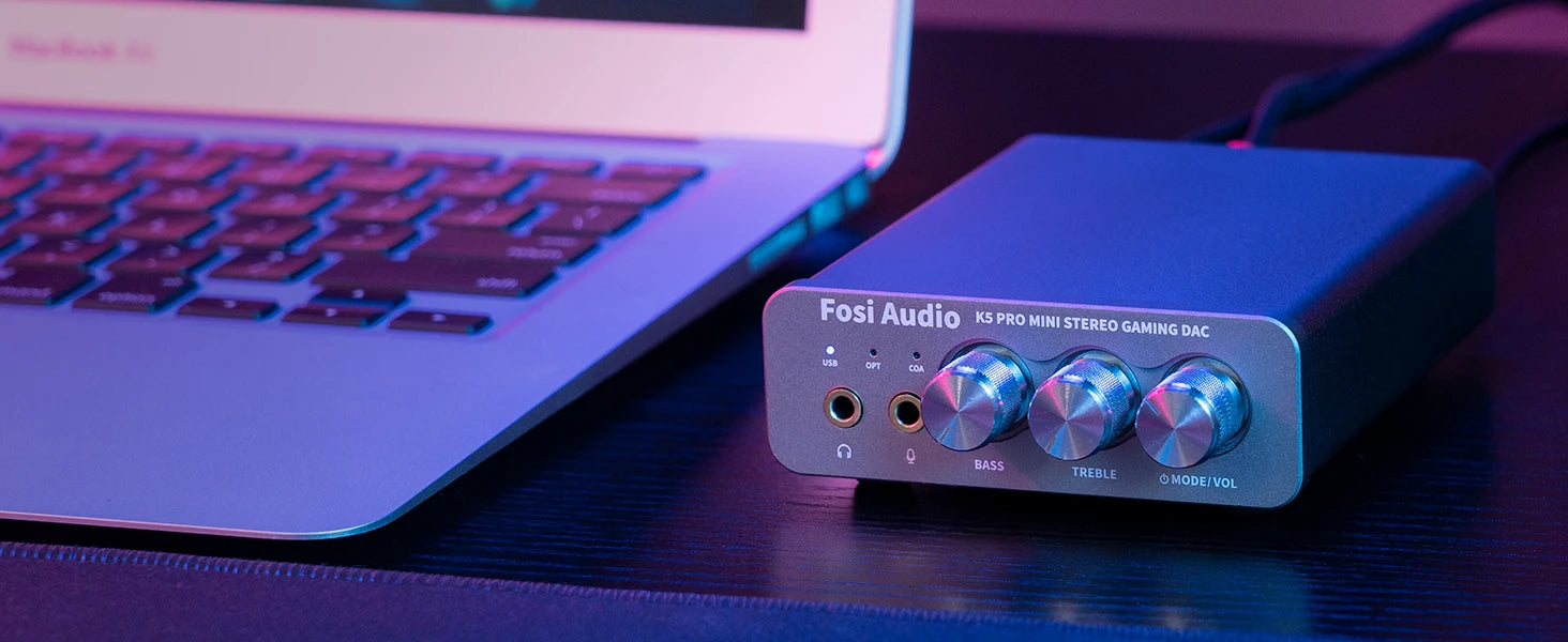Fosi Audio K5 PRO USB Gaming DAC & Headphone Amp
