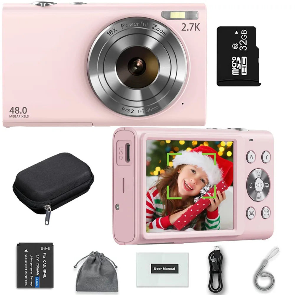 4K 48MP Digital Camera with Autofocus & Large Screen