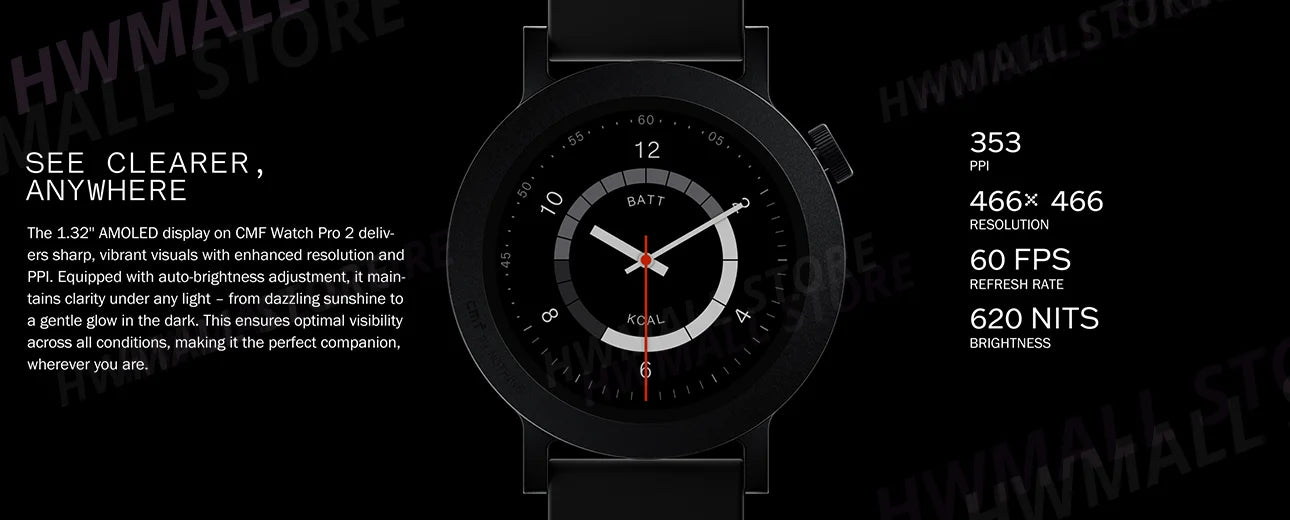CMF Watch Pro 2 – 1.32" AMOLED Smartwatch with GPS & Bluetooth Calling