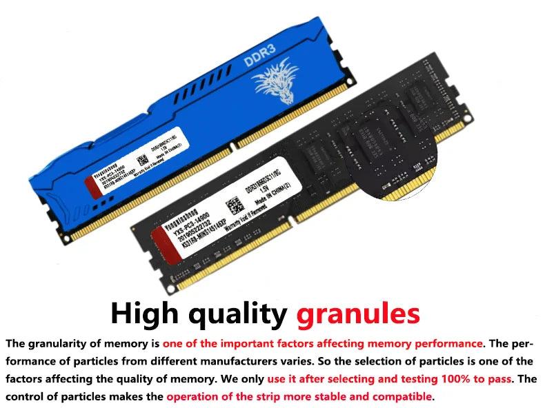 8GB DDR3 1600/1866MHz Desktop RAM – Blue