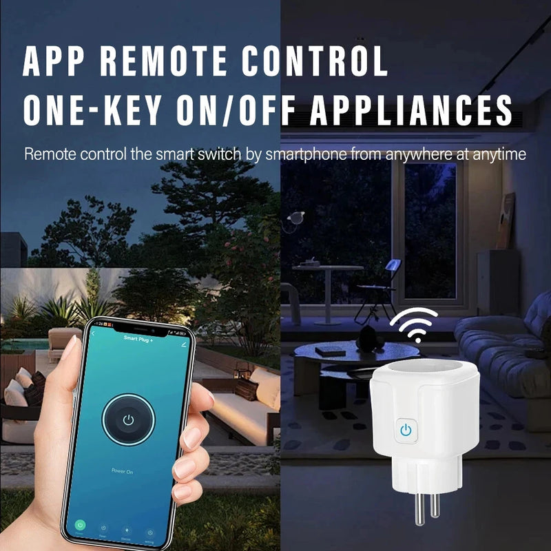 EU Tuya WiFi Smart Plug 16A/20A with Power Monitoring & Voice Control