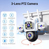 ANSVICAM 6K PTZ Camera – Triple Lens 360° Outdoor WiFi Surveillance (12MP, IP66)