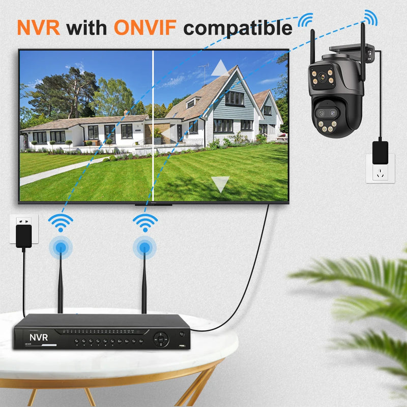 6K 9MP WiFi PTZ Outdoor Camera with Triple Lens & 8X Zoom