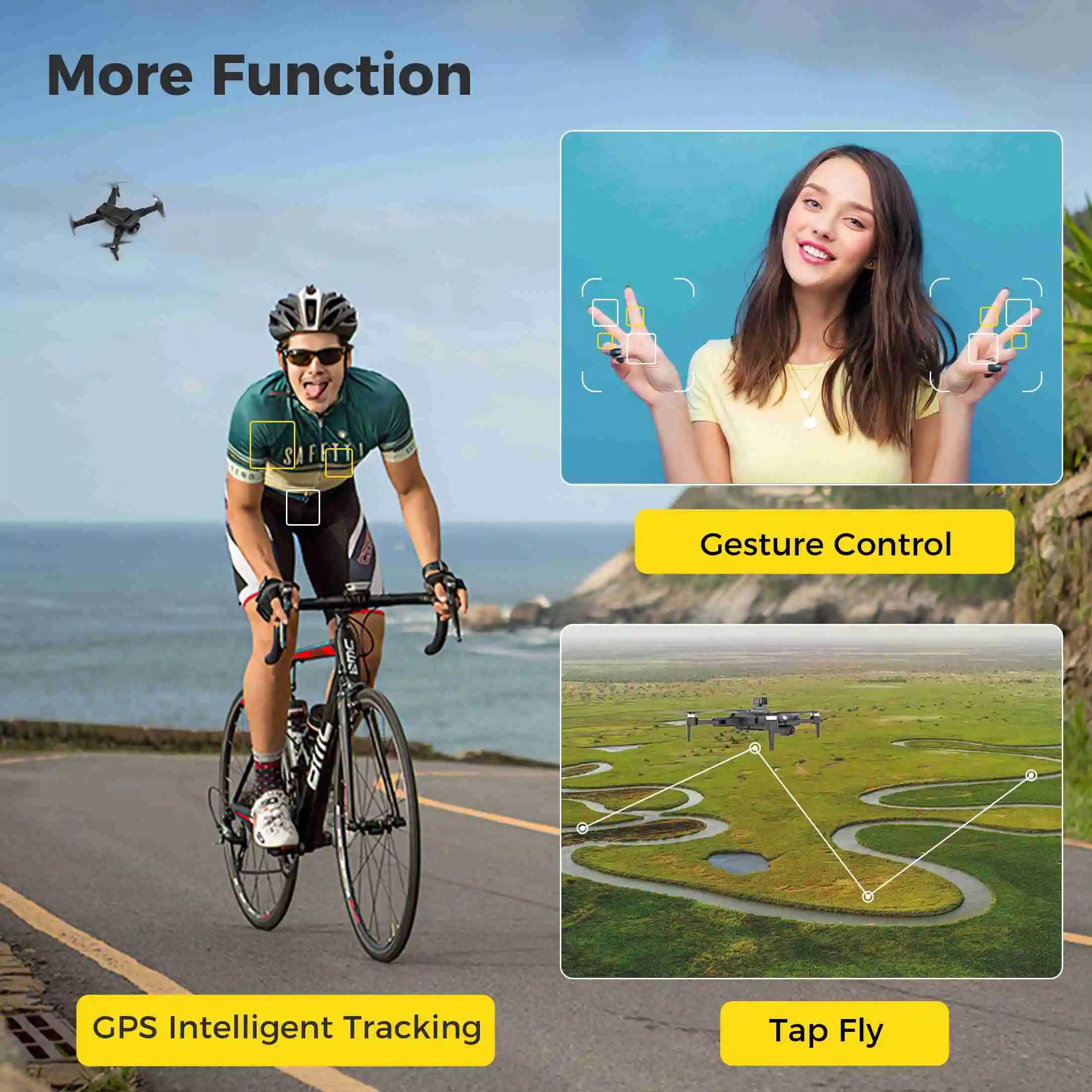 GPS Brushless RC Drone with 2 Batteries