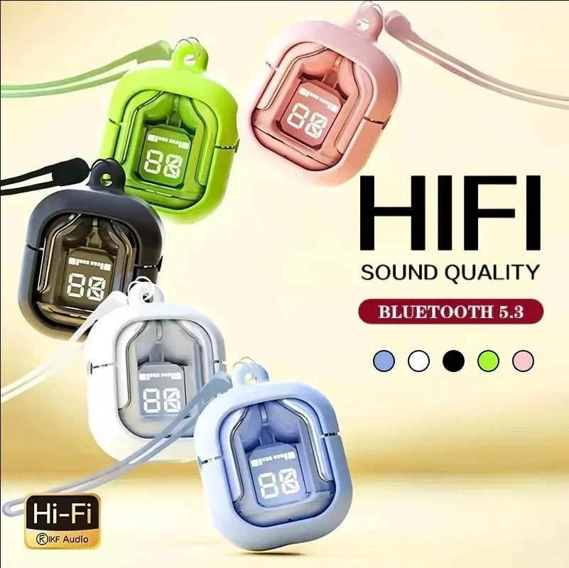 T2 TWS Gaming Earbuds – Bluetooth 5.3 HiFi Stereo with Noise Reduction + Free Case & Lanyard