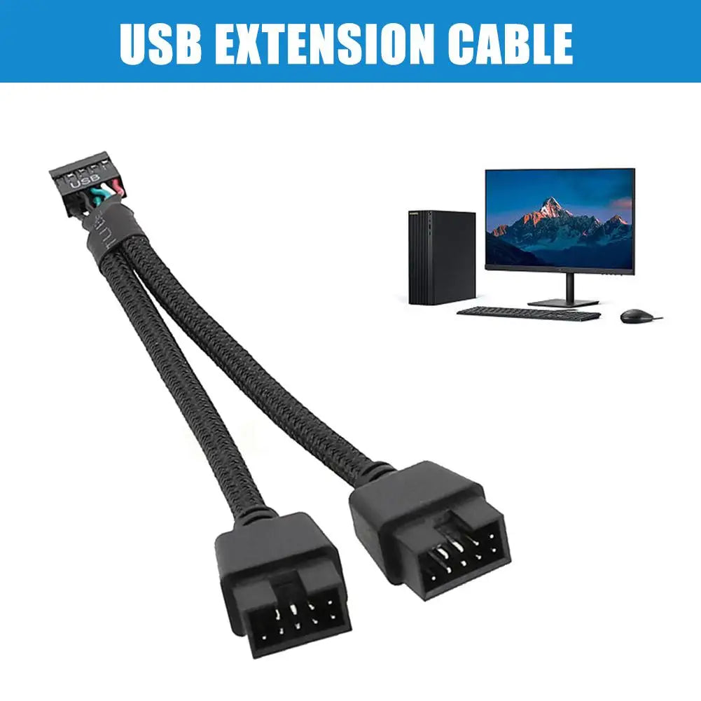 12cm USB 9-Pin Y Splitter Extension Cable for PC
