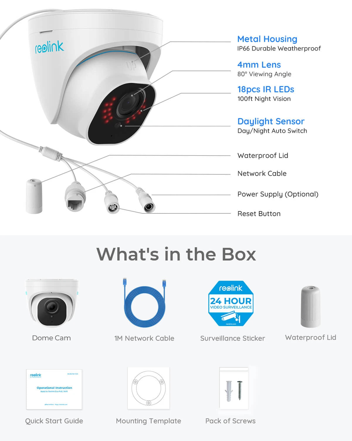 Reolink 5MP PoE Outdoor Security Camera