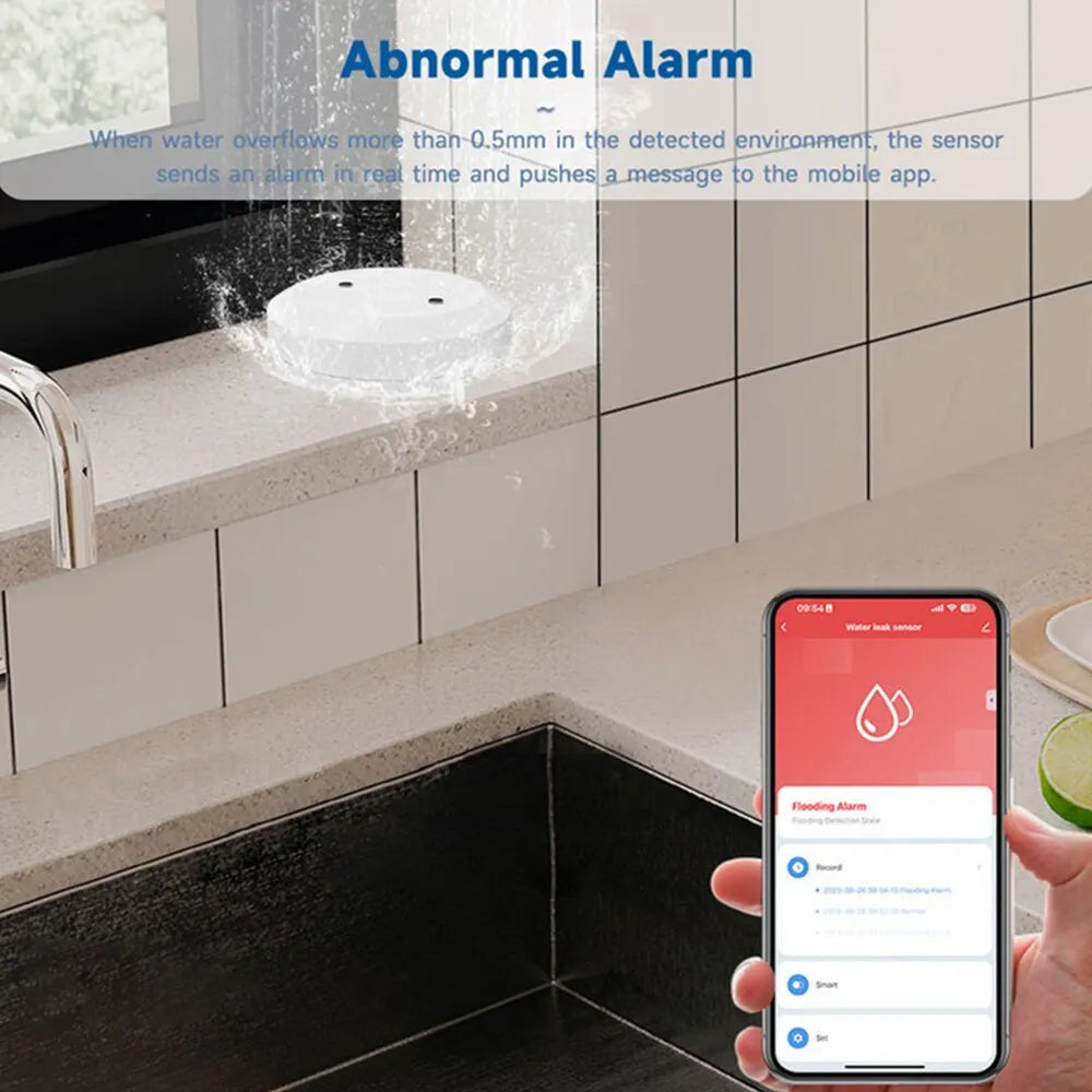Tuya ZigBee Smart Water Leak Sensor with Alarm & App Control