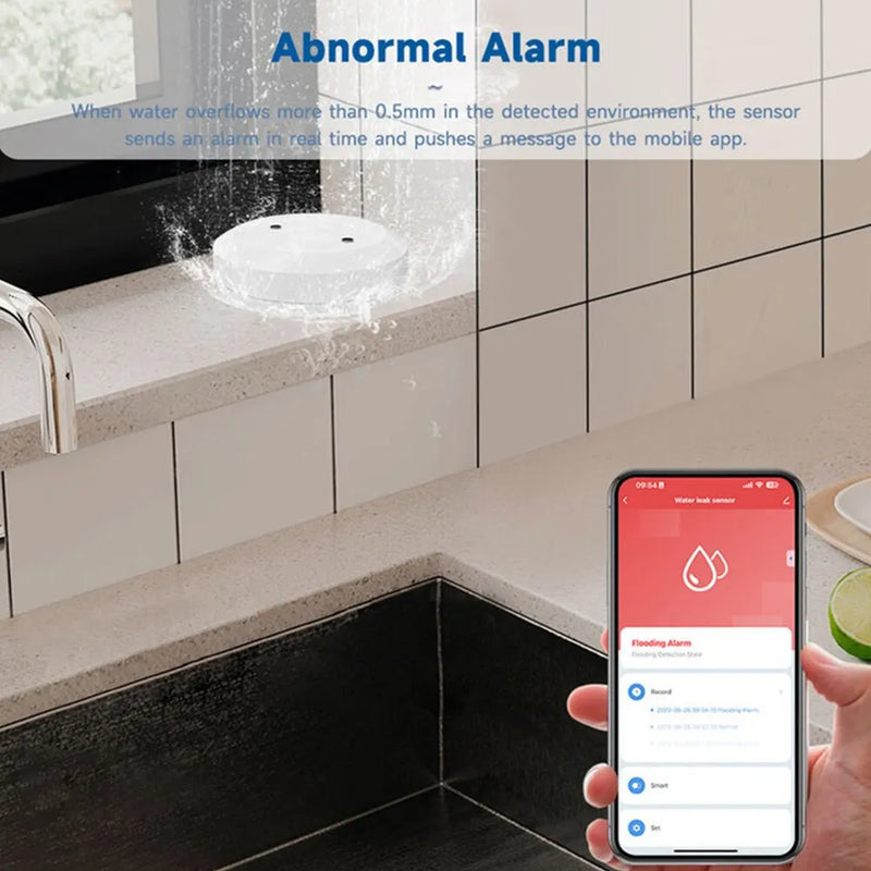 Tuya ZigBee Smart Water Leak Sensor with Alarm & App Control