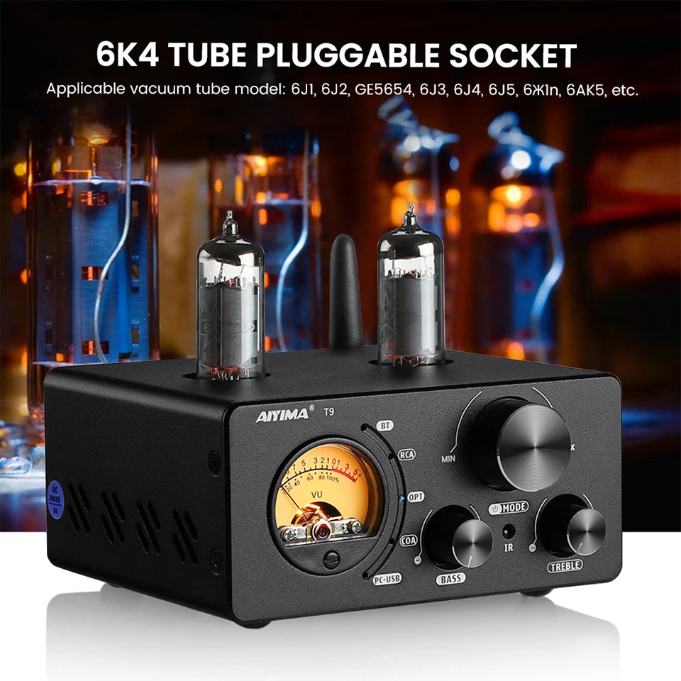 AIYIMA T9 Bluetooth Tube Amplifier 100W HiFi DAC Receiver