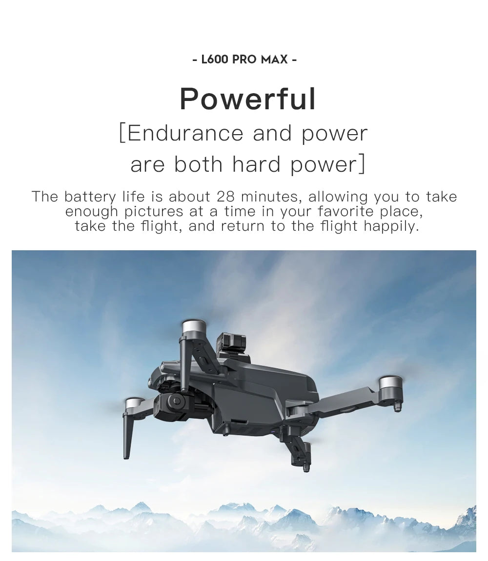 L600 PRO MAX 4K GPS Drone – Dual Camera, 3-Axis Gimbal & 360° Obstacle Avoidance