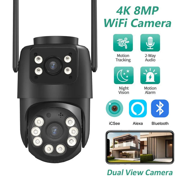 BELIA 4K 8MP WiFi PTZ Security Camera with Dual Lens & AI Human Detection