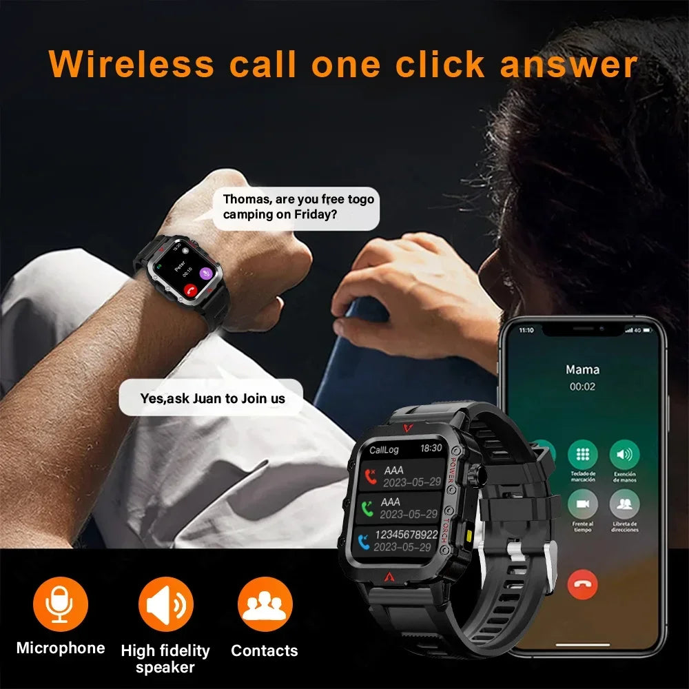 2024 LED Men’s Smartwatch – Bluetooth Call & Health Tracker