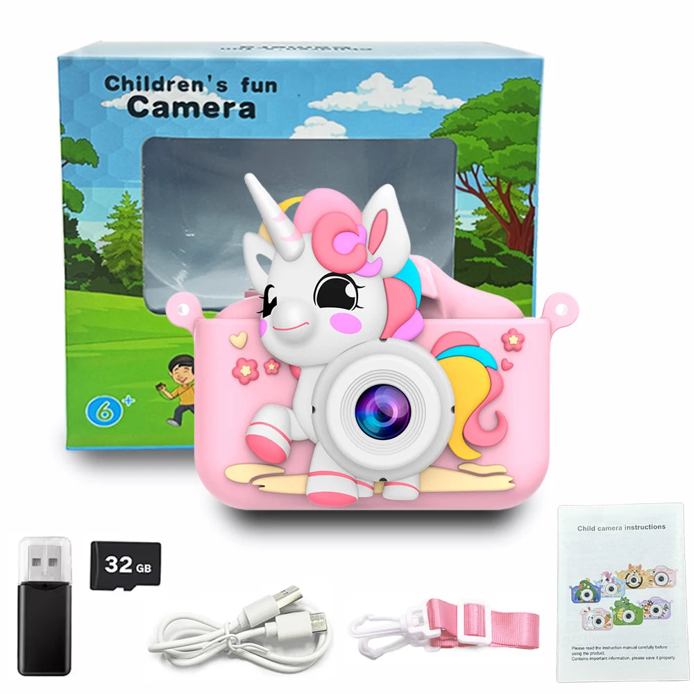 Kids Digital Camera – 1080P HD Video, 2" Screen, Music & Games – Gift for Girls & Boys