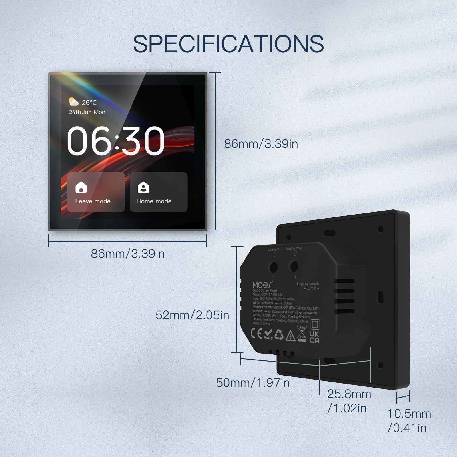 MOES 4" WiFi Touch Panel – Tuya Screen with Alexa & Zigbee Gateway Integration