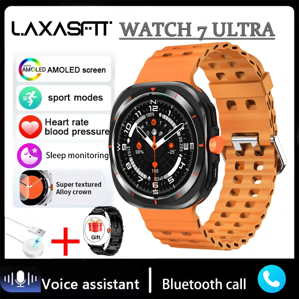 LAXASFIT GT7 Ultra – AMOLED Smartwatch with Bluetooth Calling & Fitness Tracking