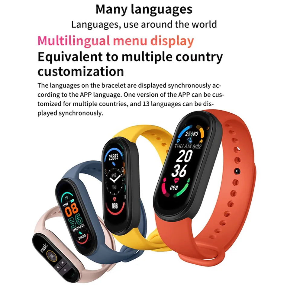 M6 Fitness Smartwatch – Waterproof Health Tracker for Men & Women