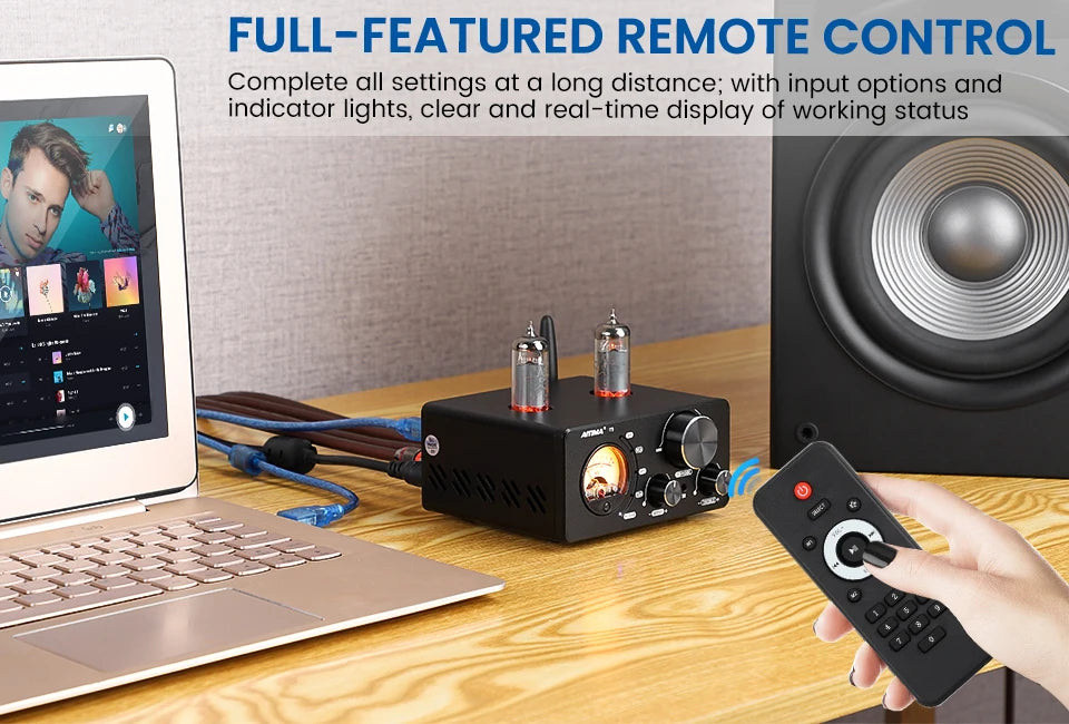 AIYIMA T9 Bluetooth Tube Amplifier 100W HiFi DAC Receiver