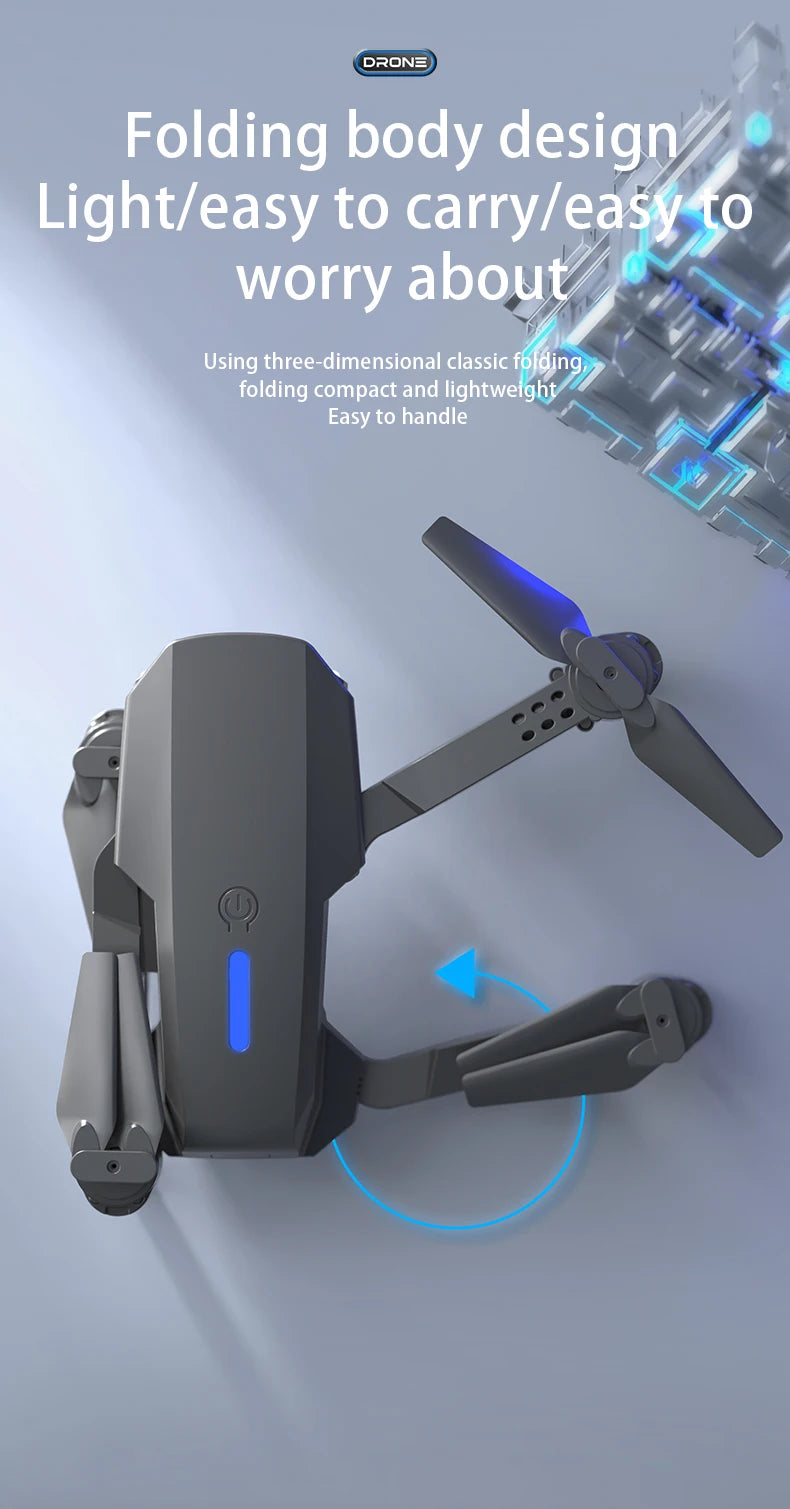 KBDFA E88 8K HD Foldable RC Drone with Wide-Angle Camera