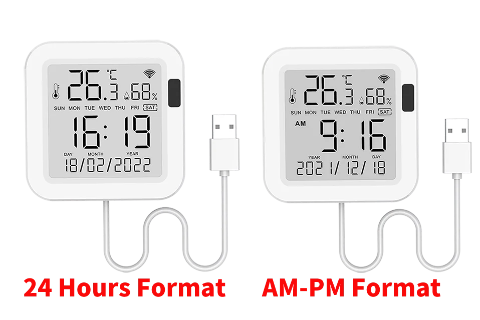 Tuya WiFi Smart Temperature & Humidity Sensor with Backlight, Works with Alexa & Google