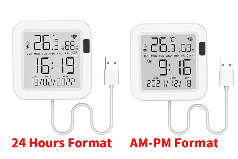 Tuya WiFi Smart Temperature & Humidity Sensor with Backlight, Works with Alexa & Google