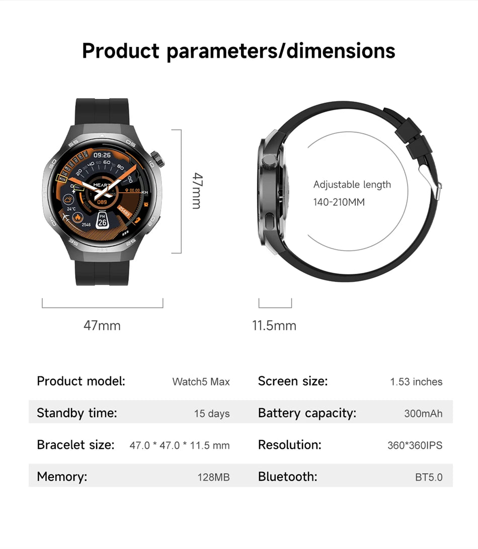 Huawei Watch GT5 Pro – AMOLED Smartwatch with GPS, NFC & Bluetooth Calling