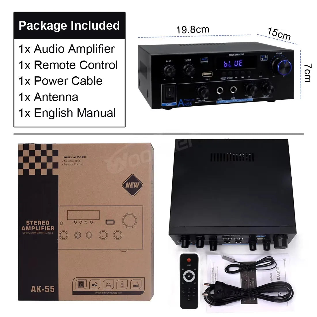 Woopker AK Series Bluetooth Digital Amplifier (AK35/45/45 Pro/55)
