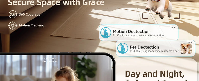 Blurams 2K Indoor WiFi Security Camera – 360° PTZ