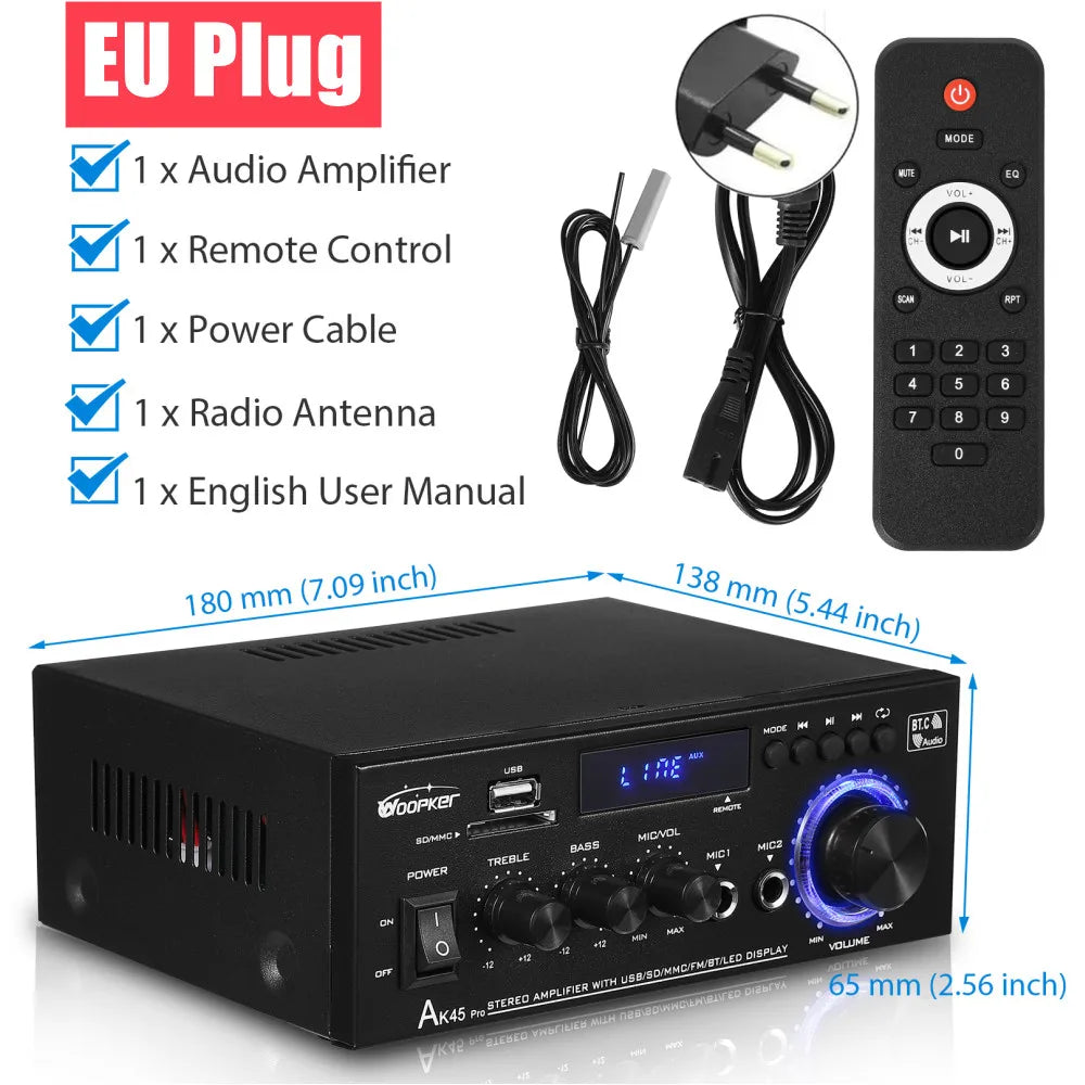Woopker AK Series Bluetooth Digital Amplifier (AK35/45/45 Pro/55)