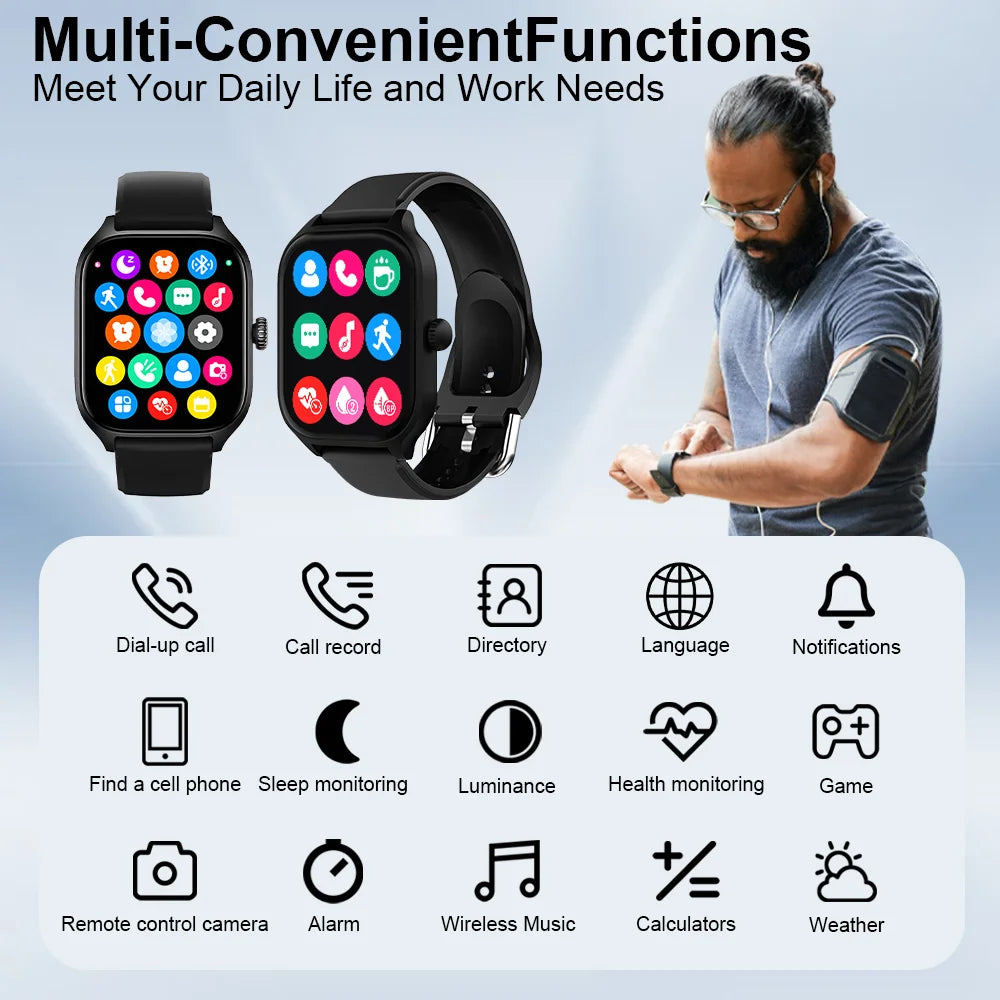 LAXASFIT H9 Smartwatch 2025 – Bluetooth Call & Health Monitor