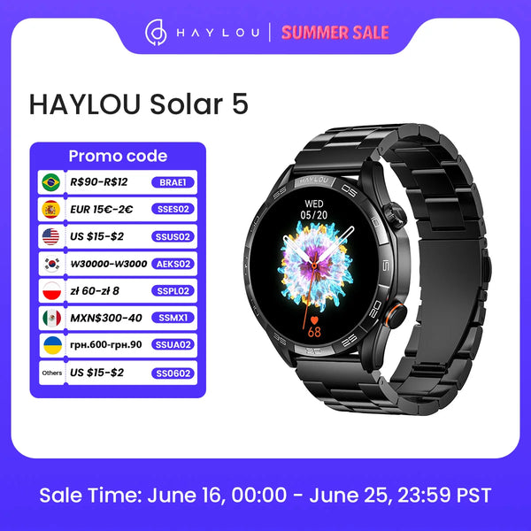 HAYLOU Solar 5 Smartwatch with Voice Calling