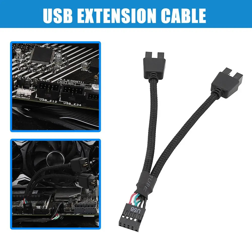 12cm USB 9-Pin Y Splitter Extension Cable for PC