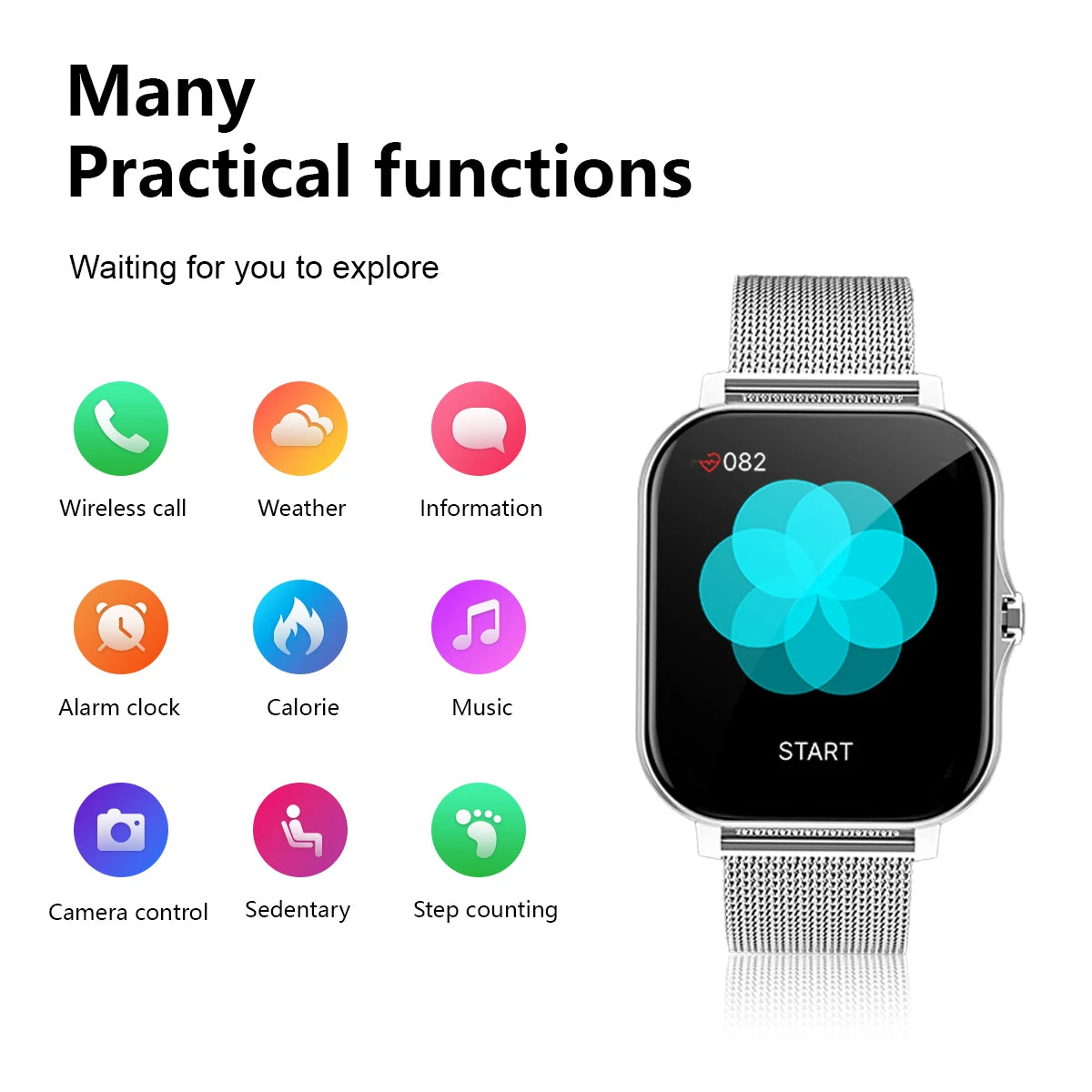Smart Watch with Wireless Calling & Fitness Tracking