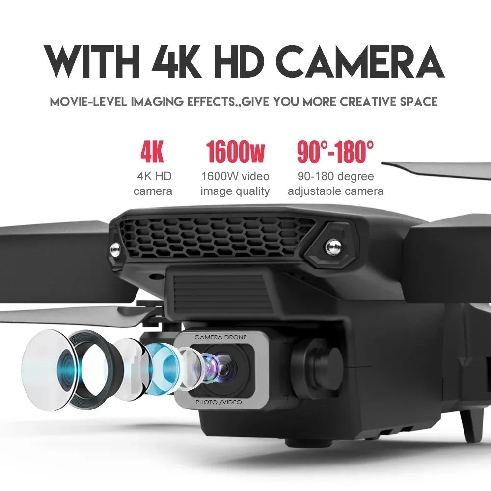 2024 E88Pro Foldable 4K RC Drone with 3 Batteries