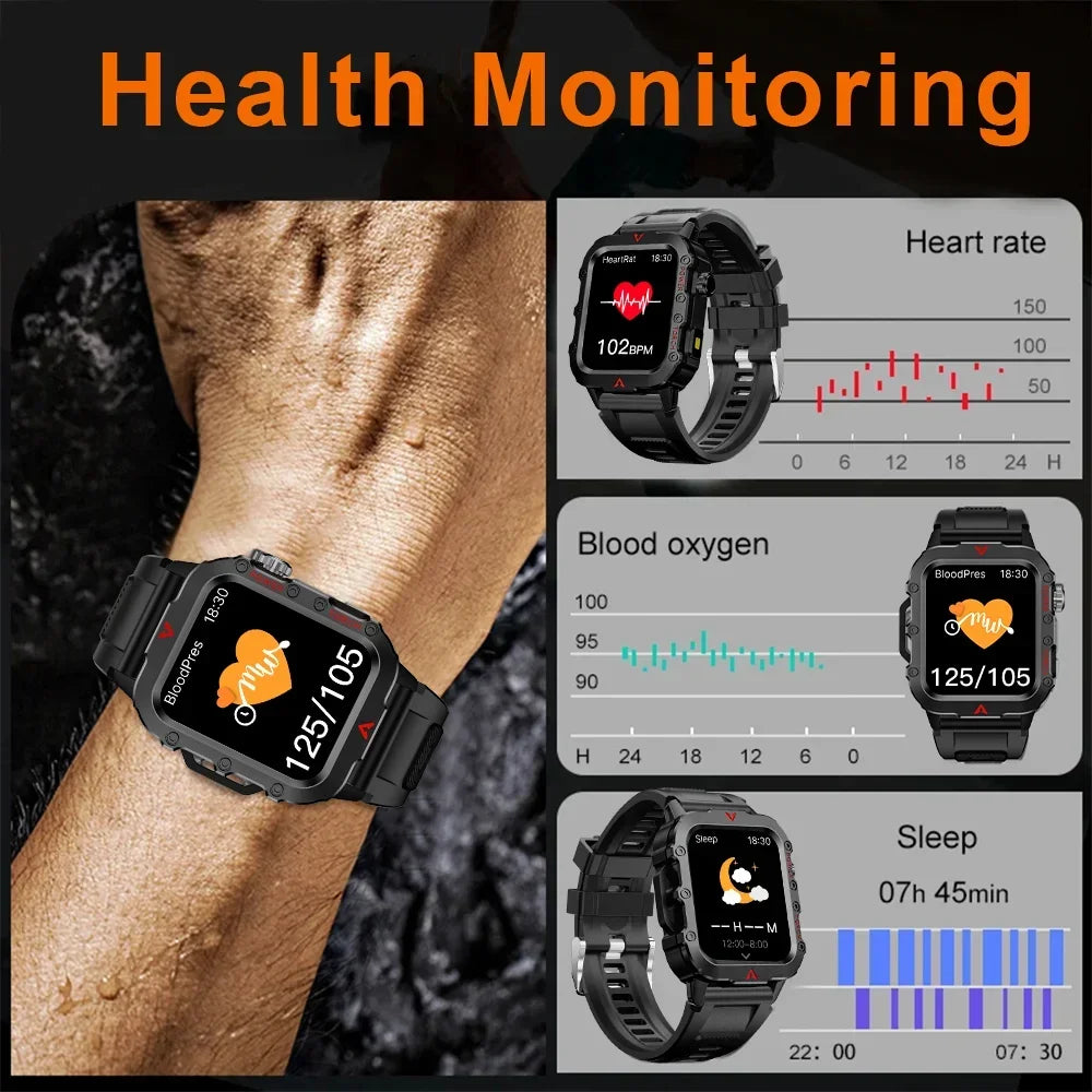 2024 LED Men’s Smartwatch – Bluetooth Call & Health Tracker