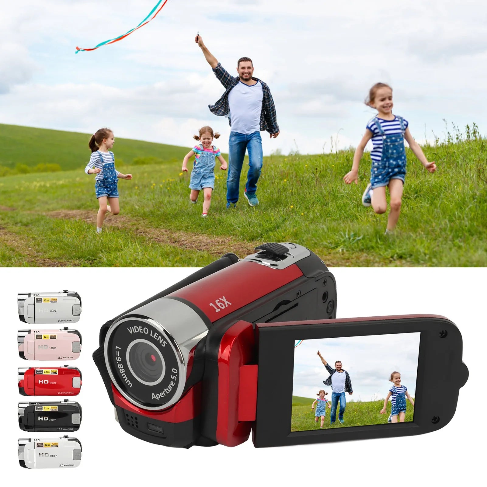 D90 1080P 16MP Digital Camera with 2.4" Rotatable Screen & 16X Zoom