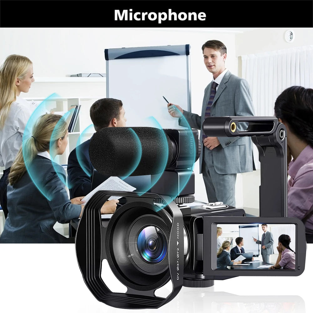 8K 48MP Digital Camera with 18X Zoom & 3" Touch Screen Camcorder