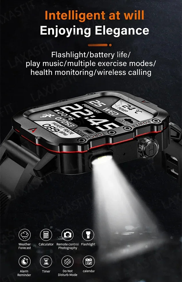2024 LED Men’s Smartwatch – Bluetooth Call & Health Tracker