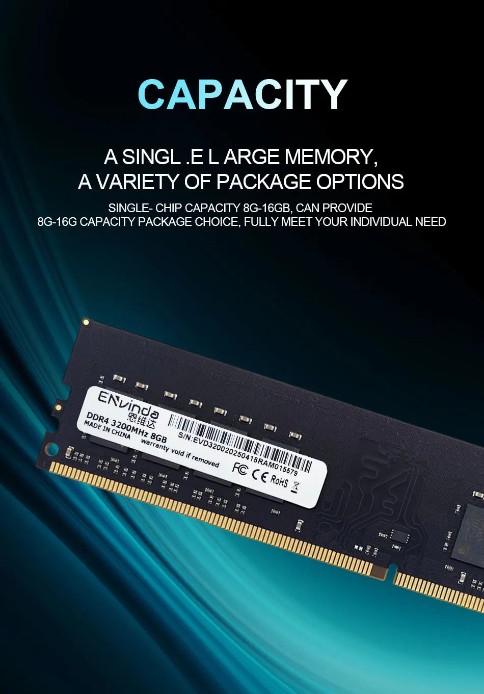 ENVINDA 8GB/16GB DDR4 3200MHz Desktop RAM