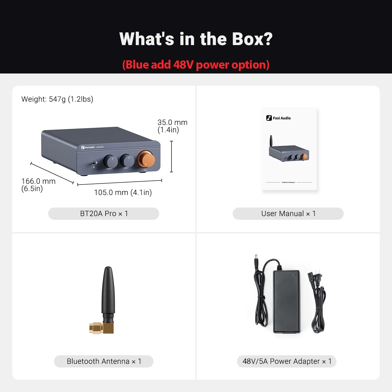 Fosi Audio BT20A Pro Bluetooth HiFi Amplifier