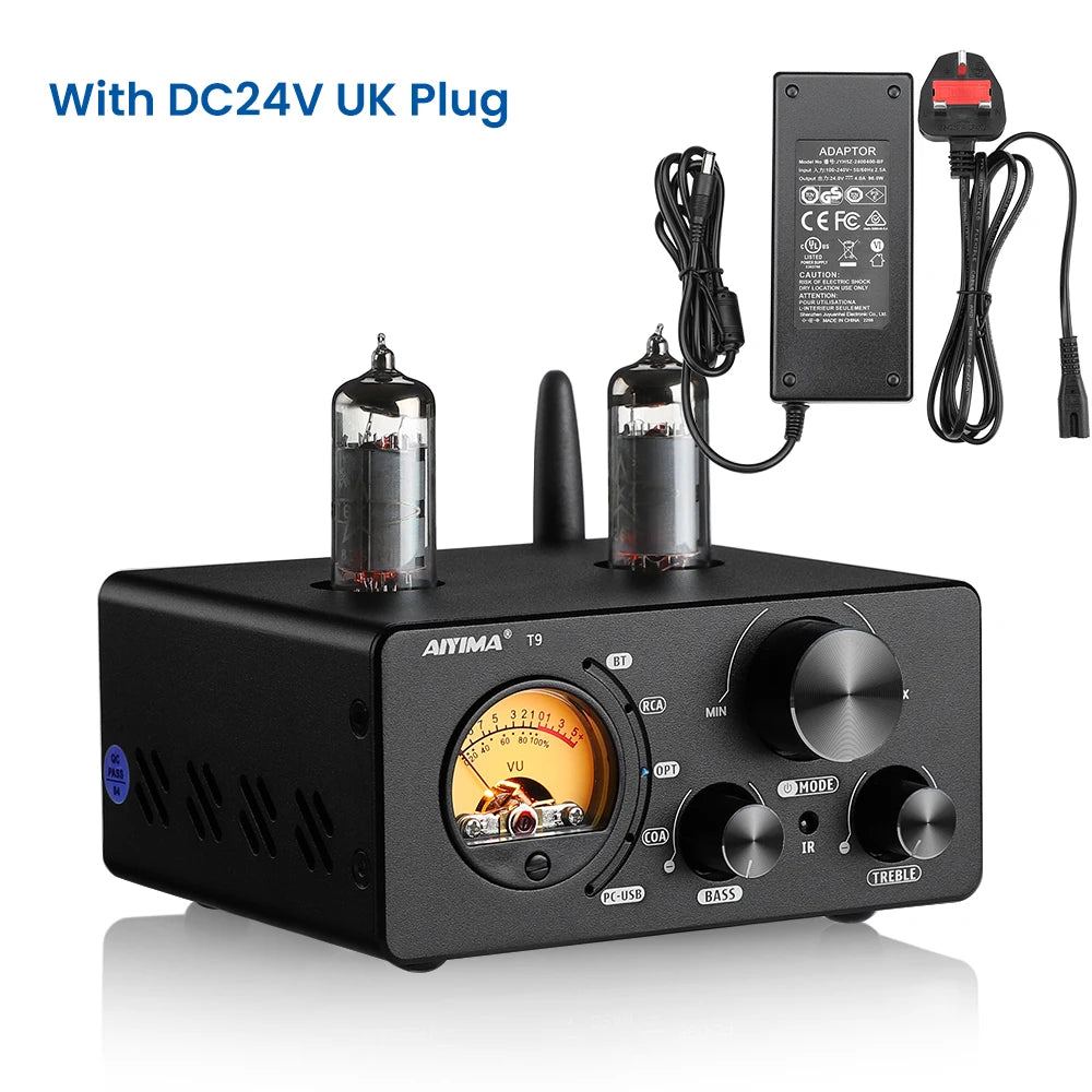 AIYIMA T9 Bluetooth Tube Amplifier 100W HiFi DAC Receiver