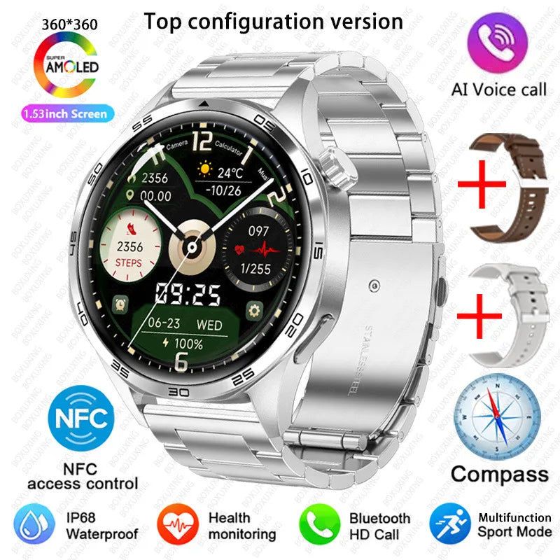 GT5 PRO Smartwatch – AMOLED Display, GPS, NFC & Bluetooth Calling