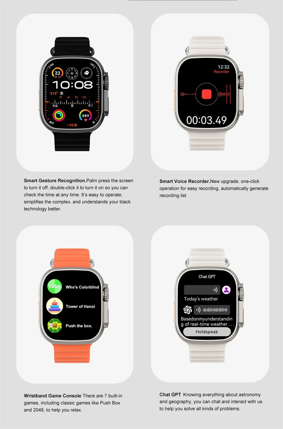 DT Ultra 3 – AMOLED Smartwatch with 4GB Storage, MP3/MP4, ChatGPT & AI Features