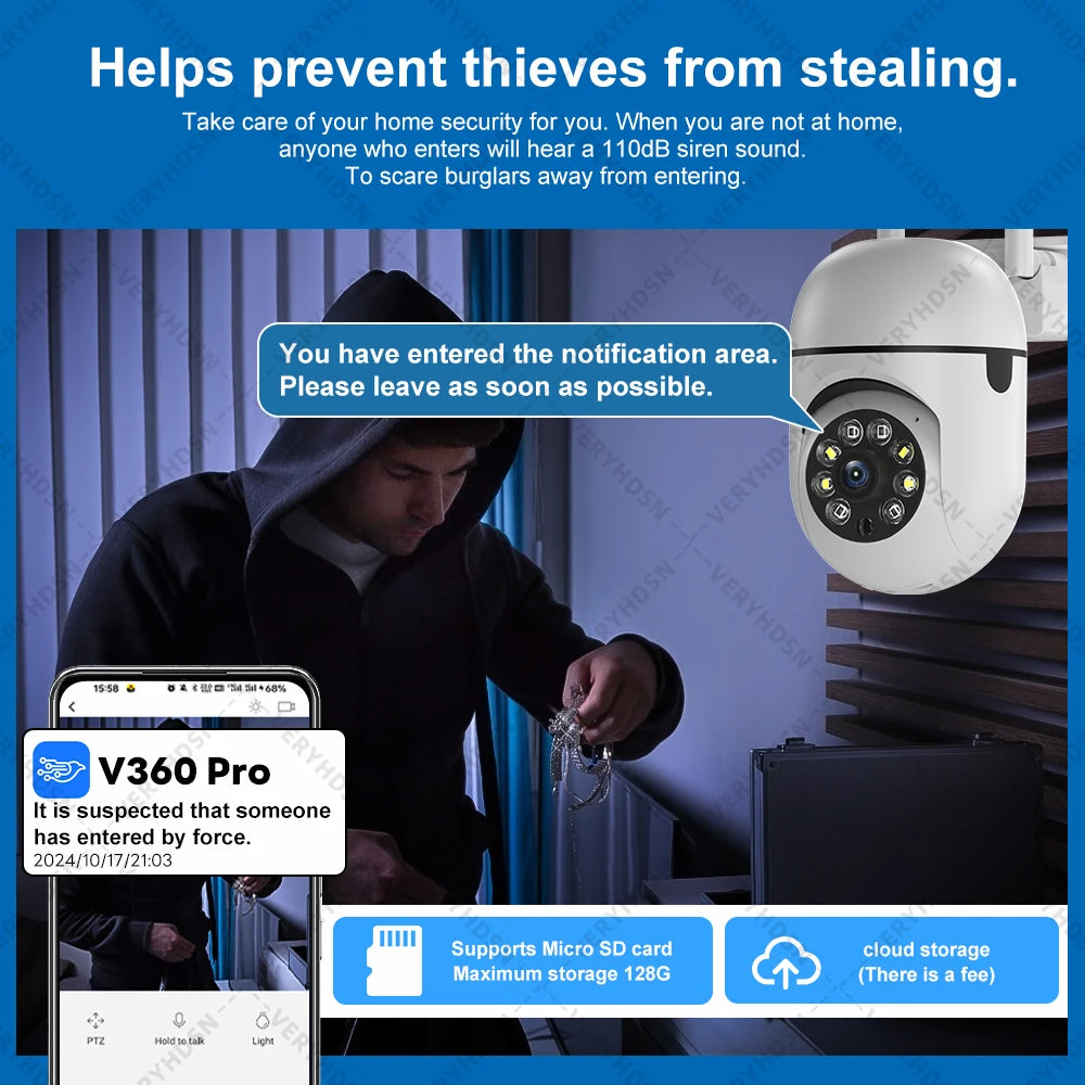 3MP WiFi Outdoor IP Camera with Human Detection & Night Vision