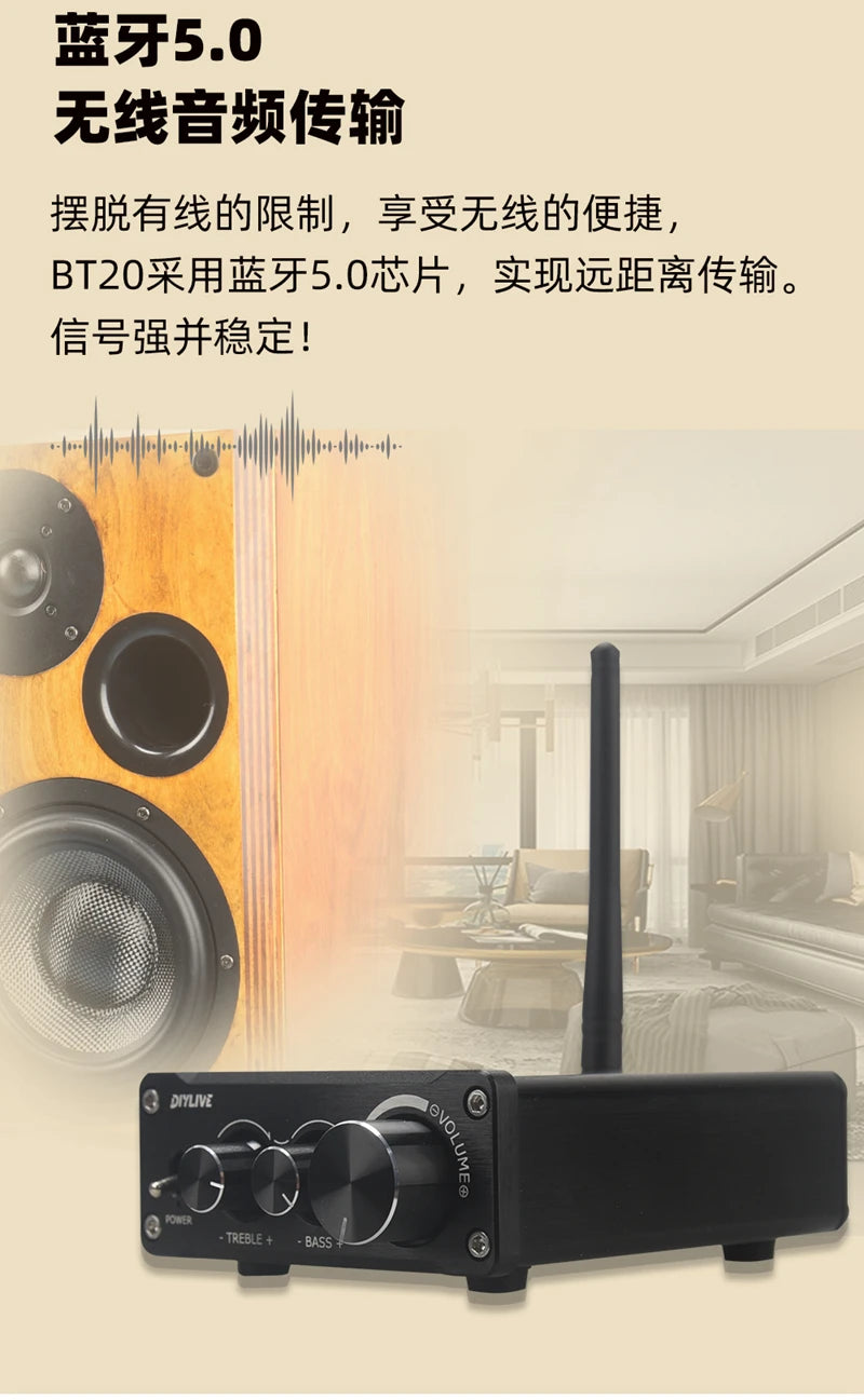HiFi Bluetooth 5.0 Audio Amplifier TPA3116D2 100W×2