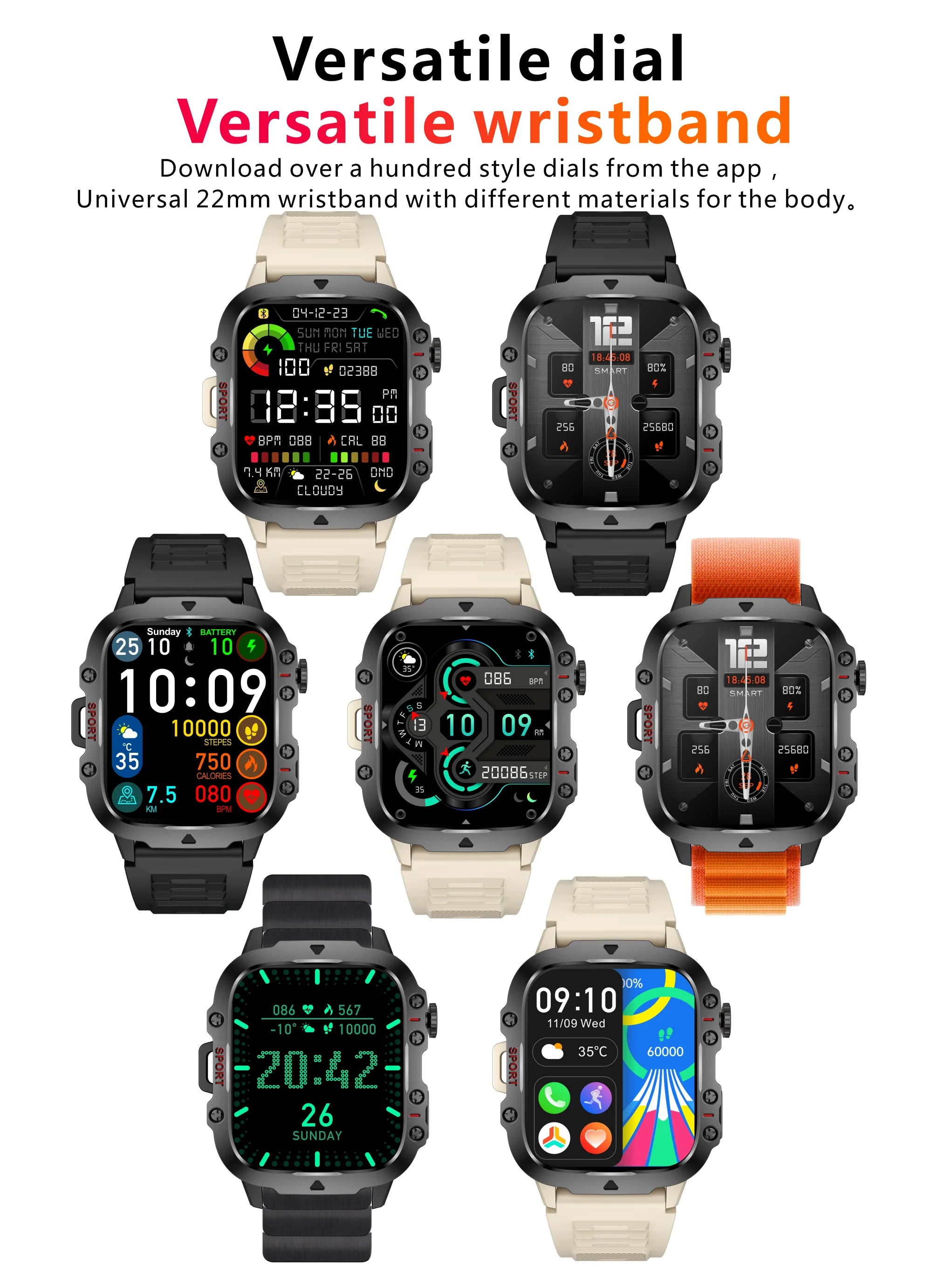 Original 2025 Smart Watch with Bluetooth Call & 3ATM Waterproof