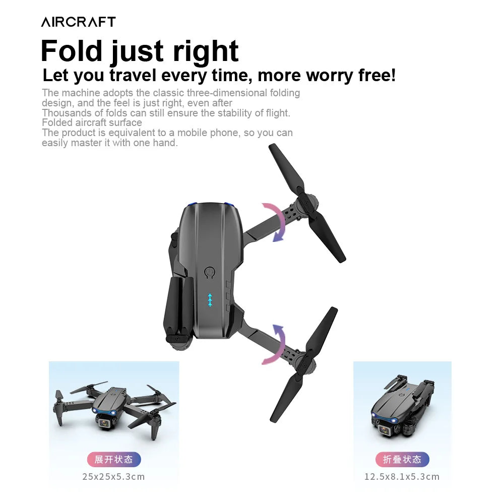 KBDFA E99Pro 8K Dual Camera WiFi FPV Drone with Obstacle Avoidance