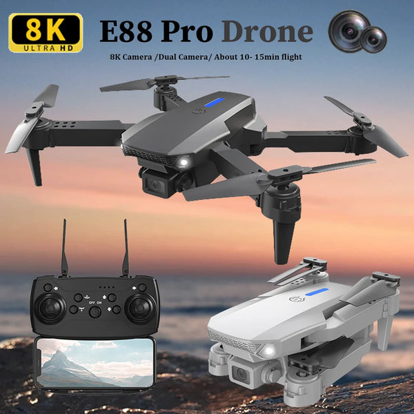 KBDFA E88 8K HD Foldable RC Drone with Wide-Angle Camera