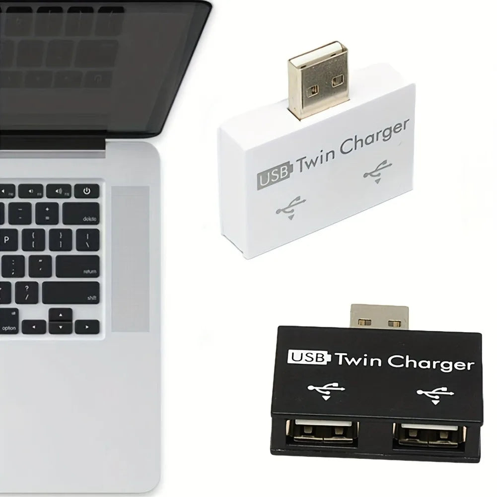 USB 2.0 Splitter – 1 Male to 2 Female Hub Adapter for Charging & Data